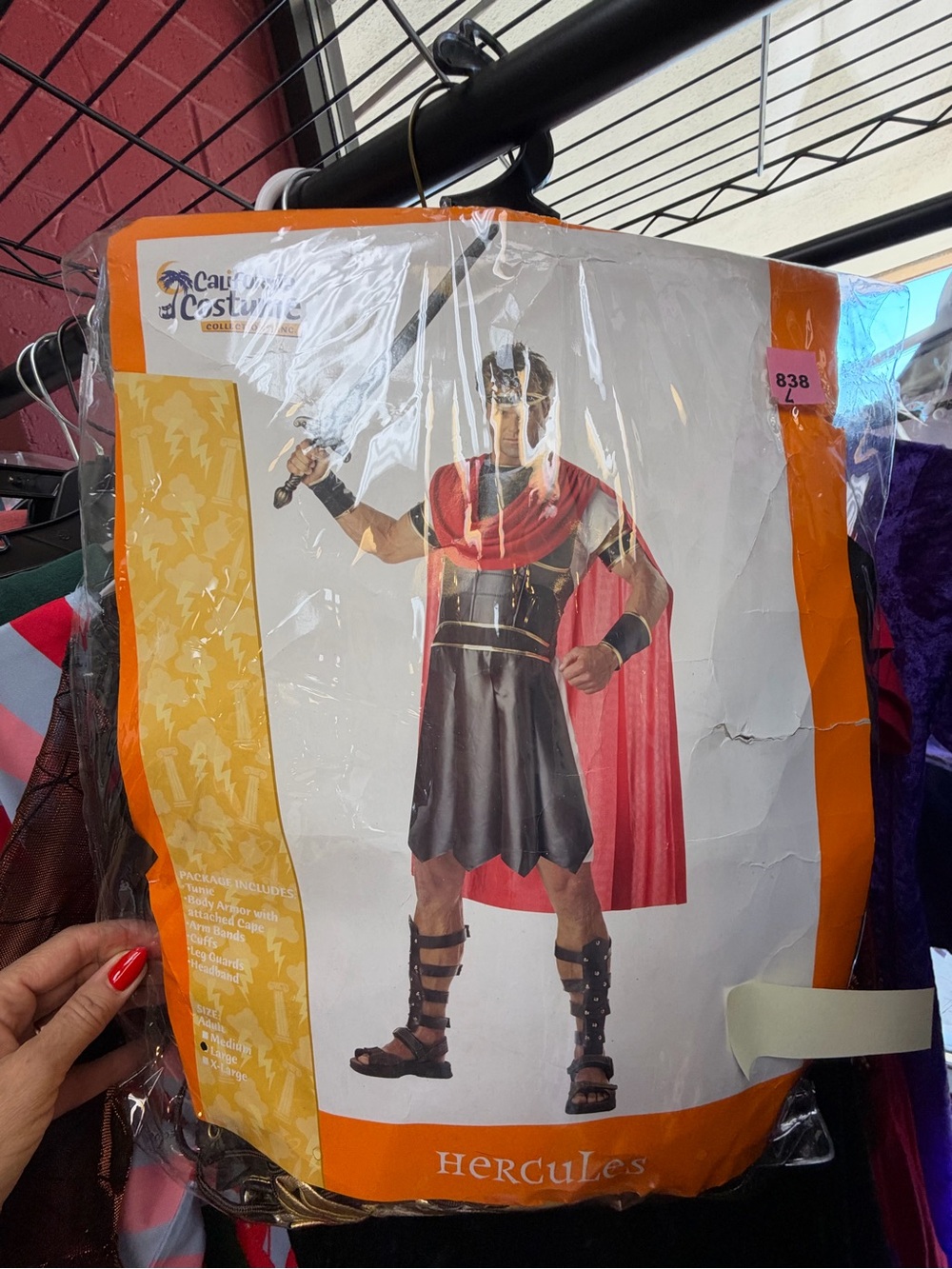Hercules Roman Warrior man Costume - Red Cape